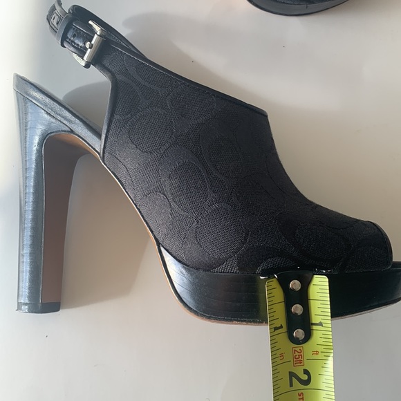 COACH Black Signature Logo Canvas Slingback Pumps: SIZE 8 - Picture 15 of 15